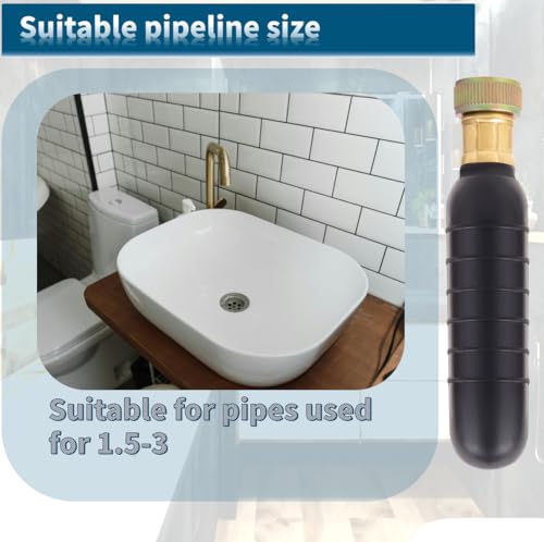 Drain Bladder Unclogger fits 1.5"to3" Pipes.& 3/4" Garden Hose Shut Off Valve,Drain Cleaning Bladder Unclogs Clogs in Kitchen Sinks, Bathtubs and Swimming Pool Pipes Through High-Pressure Water Flow - style: 1.5-3 inch