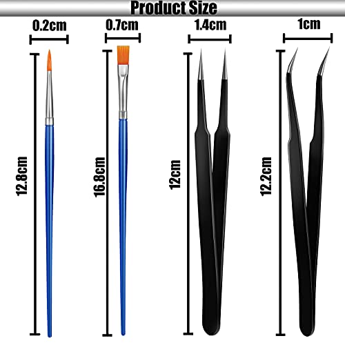 Minatee 9 Pcs Keyboard Lube Switch Puller Kit Ic Extractor, Key Cap Puller, Elbow Tweezers, Pointed Tweezers, Flat Head Fine & Head Grease Brush Compatible with Switches for Modding and Maintenance