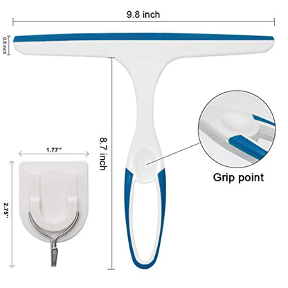 Hand Held Rubber Glass Shower Squeegee with Hanging Hole for Glass Door, Car Windows - Multifunctional Tool [3-Pack] - color: Multia