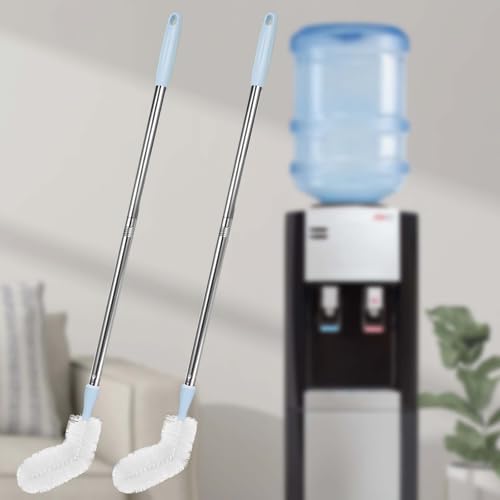 2-Pack 28’ Long Bottle Brush, 3 and 5 Gallon Bottle Cleaning Brush, Water Bottle Brush with Bendable Replacement Brush Head, Nylon Bristles and Stainless Steel Handle Bucket Cleaning Brush