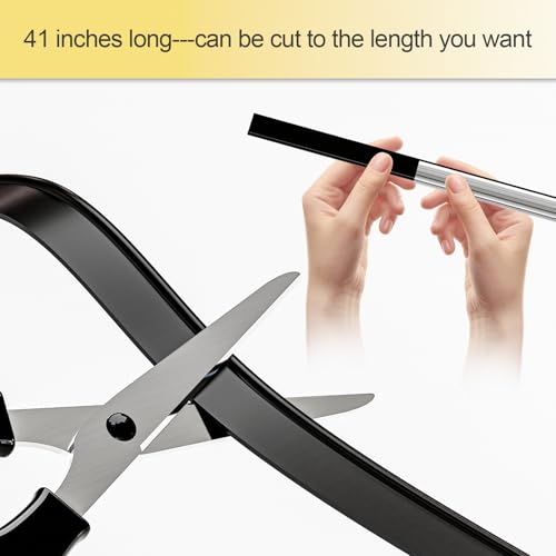 41-Inch High Elasticity Replacement Silicone Squeegee Strips, for Windows Glass Shower Door Cleaning, Durable and Easy to Install - color: Black
