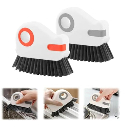 2 in 1 Groove Cleaning Brush Window Track Cleaning Tools, 2026 New Multifunction Hard Bristle Crevice Cleaning Brush with Hidden Scraperfor Sliding Door Track, Window Sill, Shutter Door (Mix) - color: Mix