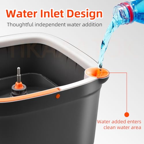 Spin Mop and Bucket Set with Self Separation Dirty and Clean Water System, Square Mop Bucket Self Wringing 360° Rotating Clean Floor Mop-Head for Hardwood Tile Marble Floors-with 14Pads - size: Mop Set with 14pads