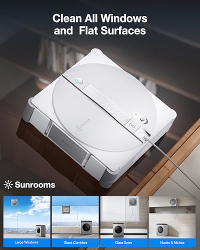 ECOVACS WINBOT W3 Omni Robot Window Cleaner with Auto-Clean & Multi-Functional Station, Win-SLAM 5.0 Smart Navigation, Intelligent Cleaning with Triple Spray System, 12-Level Protection - size: W3 OMNI