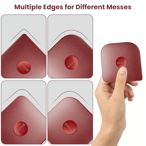 TMEDW Pan Scraper, 5 Pcs Pot Scraper, Pan Scraper Plastic, Multifunctional Scraper Tool for Kitchen, Non-Slip, Food Safe, High Heat Resistant-Red - color: Red, size: 5 Pcs