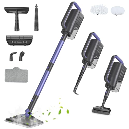 6-in-1 Steam Mop with Detachable Handheld Steamer Professional Steam Mop for Floor Cleaning, Sanitizing Steam Cleaner with Hot Vapor Technology Amethyst