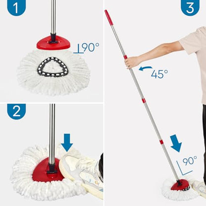 Matthew Cleaning 6Pack White Microfiber Spin Mop Replacement Head Compatible with EasyWring Spin Mop Replace Head-EasyWring High Absorbency,Machine Washable,Microfiber Spin Mop Refills - color: White, size: 6 Count