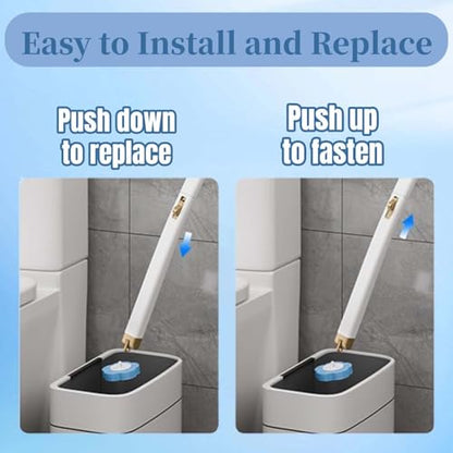 Disposable Toilet Brush with 36 Refills,Toilet Bowl Cleaner,Toilet Cleaning Supplies,Wall Mounted Toilet Wand Brush Kit with Holder for Bathroom Cleaning & Hygiene Bathtub Maintenance - color: Gold