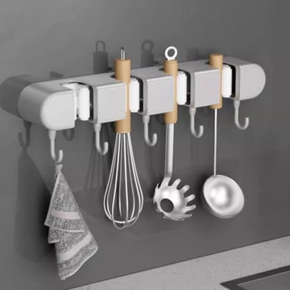 Wall Mounted Mop and Broom Holder, 4 Racks And 5 Hooks Vacuum Suction Cup Mop Holder, Stainless Steel & ABS Organizer for Kitchen, Bathroom, Garage, Laundry Room (Black) - color: Black