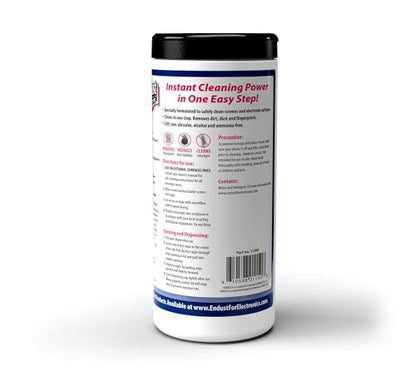 Endust For Electronics; Screen & Surface Cleaning Wipes, For TV, Phone, Computer Monitor, Laptop, Tablet, Pre-Moistened, Alcohol and Ammonia Free, 70 Count, 6 Pack (11506P6)