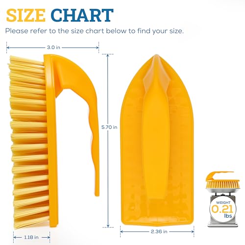 KLEEN HANDLER Iron Handle Scrub Brush for Household & Commercial Cleaning for Shower, Bathroom, Sink, Kitchen, Bathtub, Floor Scrubbing, 1 Pc - Yellow - style: Pack of 1