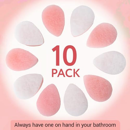 IMPRESA Dual-Sided Facial Scrub Pads - Exfoliating Face Sponges - Made in USA Face Exfoliation Sponge - Deep Cleansing & Makeup Removal Scrub Pads - Pack of 10 - color: Peach/ White, size: Thick