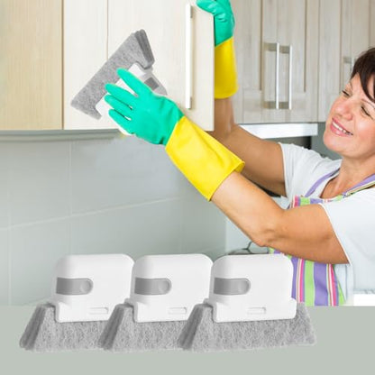 Magic Window Track Cleaner, Multifuction Window Groove Cleaning Brush with Replacement, Window Sliding Door Track Cleaner Household Use, Sliding Door, Track, Sill, Tile Lines, Shutter - color: Gray
