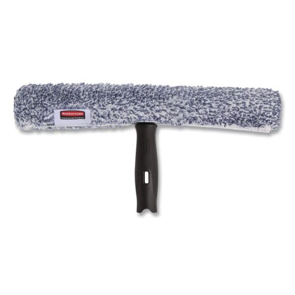 Rubbermaid Commercial Products Microfiber Glass Washer, 14 Inch | Quick-Connect Compatible, Integrated Edge Scrubber, High-Absorbency Sleeve, 100 Launder Cycles, Ergonomic Handle - size: 14", style: Washer