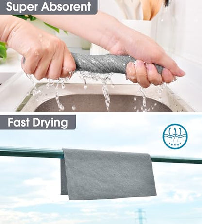 KitchLife Microfiber Cleaning Cloth Roll - Tear-Away Reusable Microfiber Paper Towels, Lint-Free, Washable, 20 Sheets for Kitchen, Car, Dishes, and Sensitive Surfaces (Grey) - color: Grey