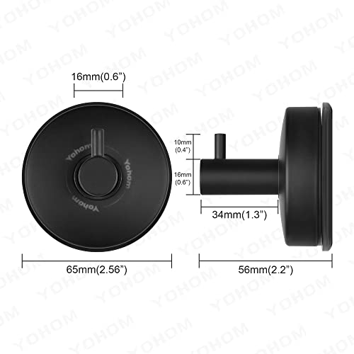 YOHOM Suction Cup Hooks Shower Towel Holder Stainless Steel Vacuum Bathroom Shower Hook Suction Towel Rack Kitchen Organizer for Bathrobe Loofah Matte Black 4Pcs - color: 4 Matte Black