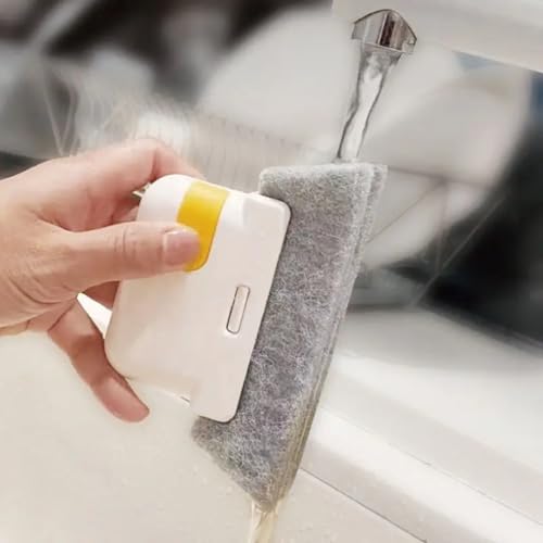2PCS Crevice Cleaner 2-in-1 Groove Cleaning Tool - Window Frame & Door Track Brush - Handheld Sill Gap Scrubber for Home & Boat Cleaning