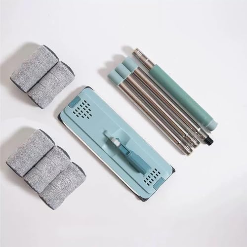 Dust Mop，Flat Mop with 4 Pads, Sponge mops for Floor Cleaning,Hardwood,Tile,Marble,Wall Surface