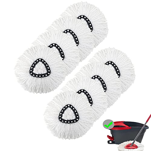 8 Pack Mop Replacement Head, Ailengy 100% Microfiber Mop Refills Spin Mop Replacement Head, 360 Micro Spin Cleaning Replacement Mop Heads for Easy House Cleaning Floor Mopping - size: 1 Count (Pack of 8)