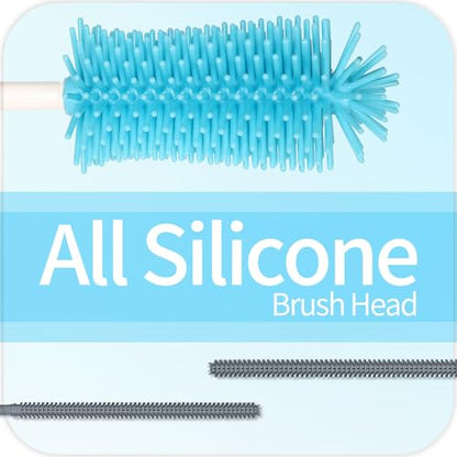 Silicone Cleaning Brush Kit - Water Bottle Brush with Long Handle Heavy Duty Straw Cleaner Brush, 4 in 1 Multipurpose Cup Cleaner Kit for Thermos, Sport Bottles, Coffee Mugs - size: Medium