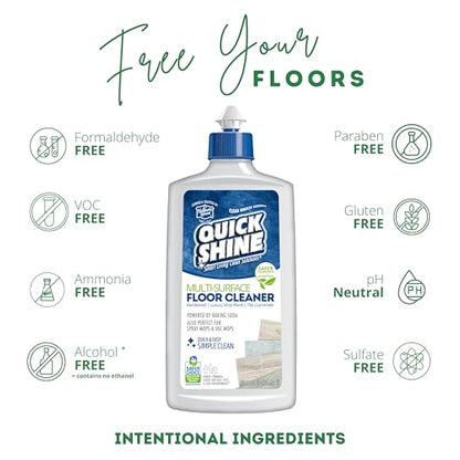 Quick Shine Spray Mop Kit with 3 Reusable Mop Pads & 1 Safer Choice Multi-Surface Floor Cleaner 16oz | Quick & Easy Cleaning | No Batteries Required | Refillable Cleaning Cartridge,White - size: Mop with 3 Refill Pads