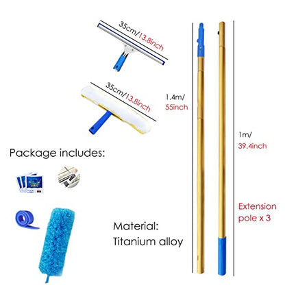 Window Washing Kit with Extension Pole, Window Cleaning Tool & Window Washer Squeegee, for Commercial Hotels Household (Size : Length 4.5m/177inch/14.8ft) - size: Length 4.5m/177inch/14.8ft