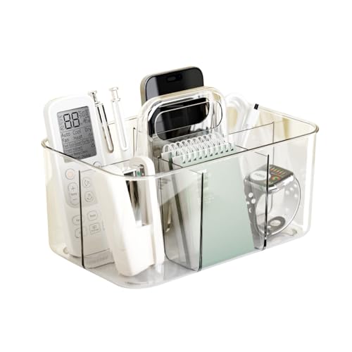 Vidifor Clear Thickened Portable Caddy Tote, Shower Caddy with Handle for Bathroom, Art Supplies, Makeup, Crafts, Colored Pencils, School Supplies, Office Supplies (Clear) - color: Clear