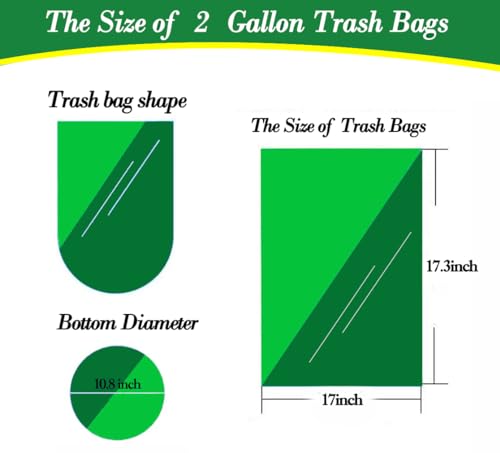 Hommaly 2 Gallon (1.8-2 Gal)120 pcs Small Clear Trash Bags, Strong 1.8 Gallon Garbage Bags, Bathroom Trash Can Bin Liners Unscented, Mini Plastic Bags for Office, Waste Basket Liner,Fit 6,7,8 Liters - style: 2Gal Clear-120