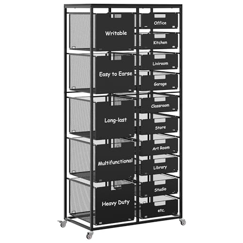 EasyPAG Rolling Storage Cart With 15 Drawers, Metal Craft Organizers And Storage Cart With Wood Tabletop, 30 Lbs Capacity Per Drawer For Home Office Classroom And Dorm, Black - size: 15 Drawers