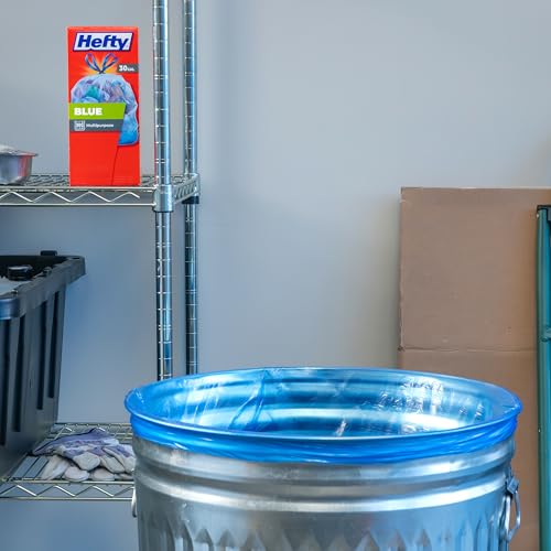 Hefty Blue Trash Bags, Blue, 30 Gallon, 36 Count - size: 36 Count (Pack of 1), style: Blue