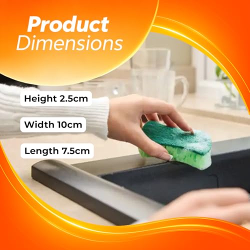 Macromax Coral Sponge – Ergonomic Heavy Duty Scrub Sponge for Kitchen – Large Pores for Extra Foam – Non-Scratch Dish Scrubber for Pots, Pans & Grills, 3-Pieces
