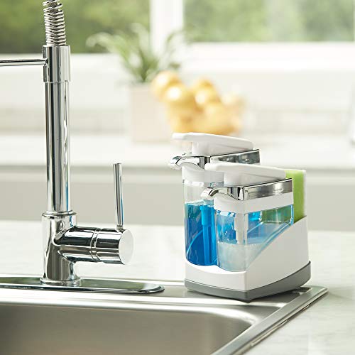 Casabella Sink Sider Duo with Sponge - White & Chrome Plating - color: White
