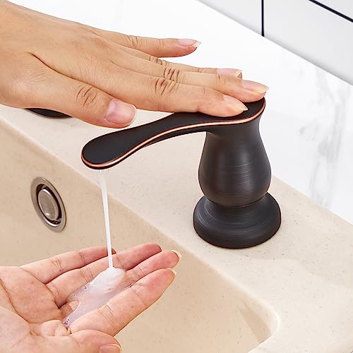 GAGALIFE Kitchen Sink Soap Dispenser Oil Rubbed Bronze, Built in Soap Dispenser with 17 OZ Bottle, Refill from The Top, Liquid Dispenser for Kitchen Sink - color: Oil-rubbed Bronze, size: with Bottle