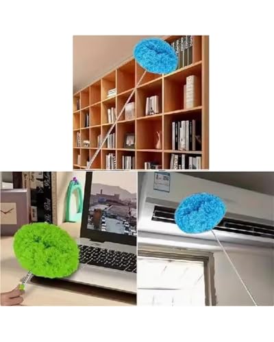 1PC Microfiber Ceiling Fan & Wall Cleaner Duster – Reusable Cleaning Tool for Blades, Windows, Glass & Furniture (Green) - color: Green