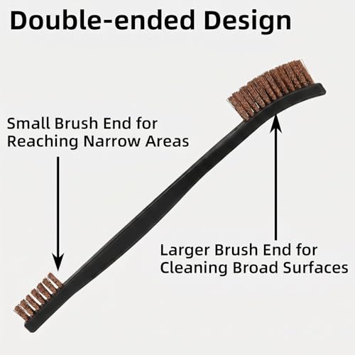 6 Pack Miaozhun Double-Ended Gun Cleaning Brush, 7 Inch Phosphor Bronze Bristle Brushes, Gun Cleaning Supplies Kit, All Purpose Crevice and Detail Cleaning Brushes - color: Phosphor Bronze Brush-6pack