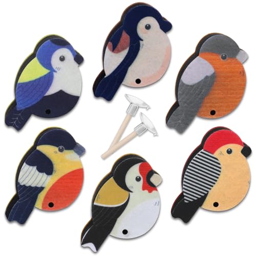 6 Pieces Christmas Birds Kitchen Sponges Fun Non-Scratch Scrub for Washing Dishes Pots Pans and Household Cleaning Supplies for Dishes Furniture Christmas Kitchen Gifts - color: Bird