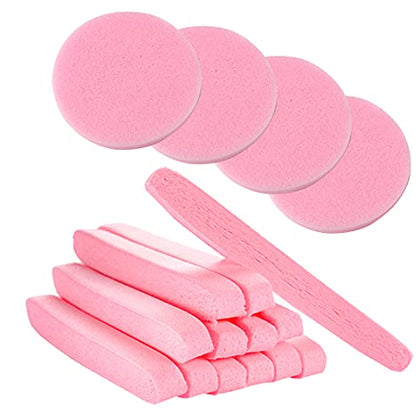 Facial Sponge Compressed,60 Pcs PVA Professional Makeup Removal Wash Round Face Sponges Spa Pads Exfoliating Cleansing for Women,Yellow,Pink - color: Yellow,Pink