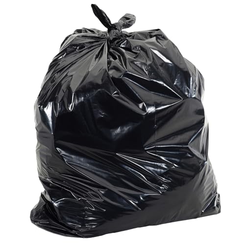 Ultrasac Heavy Duty 55 Gallon Black Trash Bags - (Value 50 Pack) - 1.5 MIL equivalent Industrial Strength Plastic 37" x 54" for 50-55 Gal Cans -Fits Toter, Rubbermaid Brute, Carlislie Bronco etc. - color: Black, style: 50-55 Gal, 1.5 Mil Equiv, 50 Count