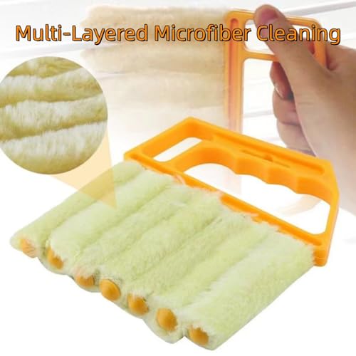 All-Purpose Washable Cleaning Brush – Blinds, Ac Vents & Window Tracks, Blind Cleaner Duster Tool, 7-Finger Microfiber Dusting Tool, Blind Cleaner Brush Set, for Home, Car, Ac, Sliding Doors (B) - color: B