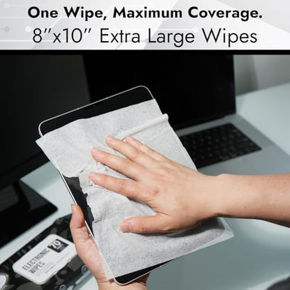 Air Jungles Electronic Screen Cleaning Wipes 70 Count (Pack of 3), Large 8"x10" Cleaner Wipes for Phones, Laptops, Monitors, TVs, Tablets, Glasses, Keyboards, Computer,Quick Dry - size: 70 Count (Pack of 3)
