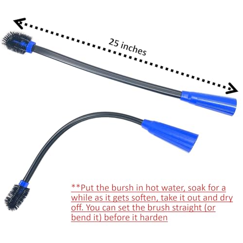 MaximalPower Universal Flexible Long Reach Crevice Tool with Fixed Brush Head for Vacuum Attachment fit 1.1"-1.5" Diameter Hose (28-38mm) for Home, Dryer, Office, Indoor Cleaning