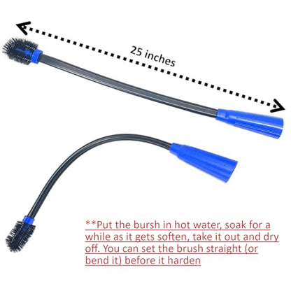 MaximalPower Universal Flexible Long Reach Crevice Tool with Fixed Brush Head for Vacuum Attachment fit 1.1"-1.5" Diameter Hose (28-38mm) for Home, Dryer, Office, Indoor Cleaning