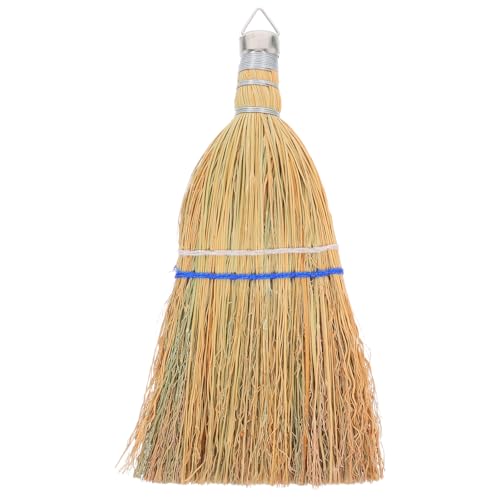 NOLITOY Heavy Duty Outdoor Garden Broom with Straw Bristles, Handheld Patio Sweeping Brush for Yard, Garage, Driveway Cleaning, Hanging Storage Hook, Suitable for Outdoor and Indoor Use