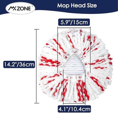 Spin Mop Replacement Heads Compatible with O-Cedar EasyWring 1-Tank System - Microfiber Mop Head Refills for Deep Floor Cleaning, Scrub Pad for Tile Hardwood Kitchen, 3Pack - size: 3pcs 1-Tank Mop Red