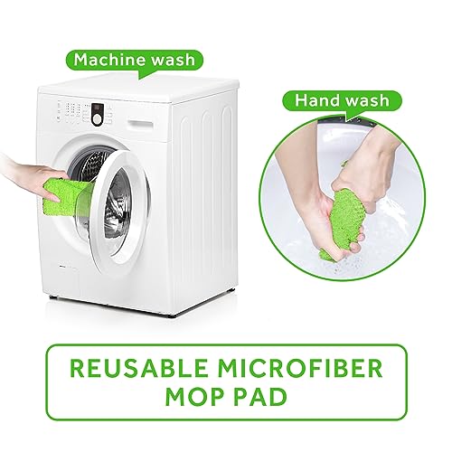 16.5" Microfiber Mop Pads Refills, 3 Pack Reusable Replacement Heads | reusable wet mop refills, machine washable for 14-16 inch spray mops, hardwood floors, dust cleaning & scrubbing - color: 16"green*3