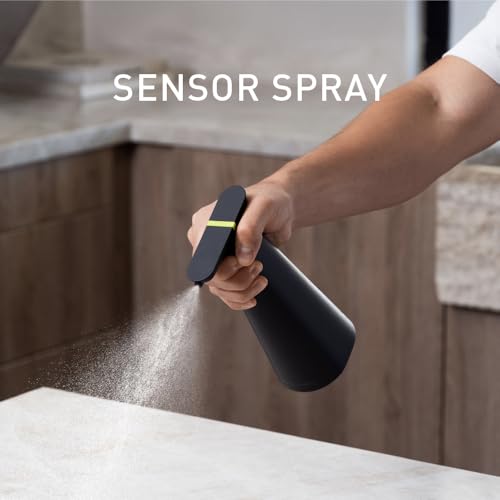 simplehuman Sensor Spray, Automatic Continuous Spray Bottle, Intuitive Touch, Superfine Mist, Wide-Coverage Cone & Ultra-Precise Jet, Refillable & Rechargeable, for Cleaning, Plants & Hair, Black - color: Black