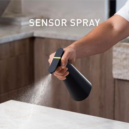 simplehuman Sensor Spray, Automatic Continuous Spray Bottle, Intuitive Touch, Superfine Mist, Wide-Coverage Cone & Ultra-Precise Jet, Refillable & Rechargeable, for Cleaning, Plants & Hair, Black - color: Black