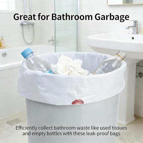 20 PCS/Ultra Large Size Trash Bags Thickened Leak-proof Waste Bag Tear-resistant Drawstring PE Waste Bag, 61 * 70cm, White - color: White