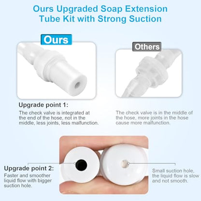 Soap Dispenser Extension Tube Kit, 47" Long Under Sink Soap Dispenser Tube kit with Check Value, Dish Soap Dispenser Hose for Kitchen Sink Countertop, No More Refilling A Tiny Bottle
