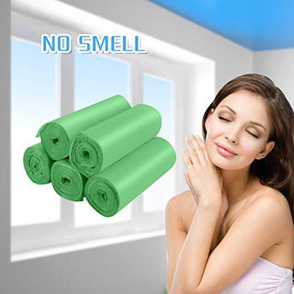 Inwaysin 1.2 Gallon Small Trash Bags Garbage Gags 1-1.5 Gallon 125 Counts, Mini Trash Bags Biodegradable for Bathroom Office Home Fit 4.5-5L Garbage Can (5 Rolls/Green) - style: 1.2Gal-Green-125